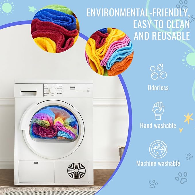 Pet Snuffle Ball, Puzzle Sniffing Interactive Dog Ball for Blind Dogs Training Stress Relief Dog Enrichment Toys Treat Machine Washable (Rainbow Color Upgrade, 10cm)-Mewly Pet