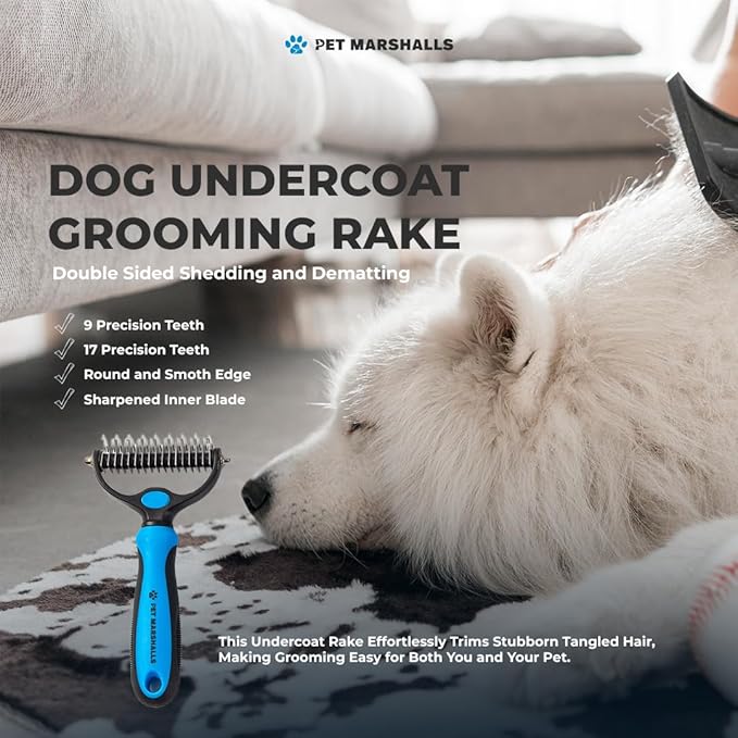 Pet Grooming Brushes Kit - 6-in-1 Complete Grooming Accessories for Deshedding, Detangling, and Dematting including Nail Clipper and File-Mewly Pet