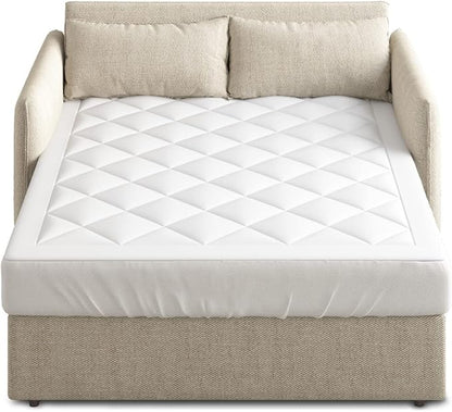 Sleep Philosophy Waterproof Sofa Bed Mattress Protector, Holden Sofa Bed Queen Mattress Pad, 3M Scotchgard, Microfiber Mattress Topper Fitted Elastic Pocket Fits Up to 8 Inch, Queen 60x72, White