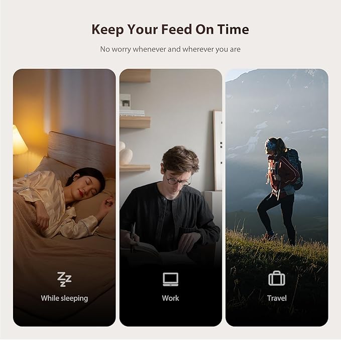 Automatic Cat Feeders, 5L Large Capacity, Timed Feeding Dry Food, Dual Power Design, Programmable Portion Size, 1-6 Meals Per Day, with Desiccant Packet, Suitable for Small Pets Food Dispenser-Mewly Pet