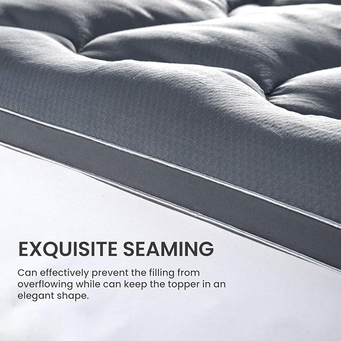SLEEP ZONE Full Mattress Topper Cooling Mattress Pad Cover Fluffy Down Alternative Bed Topper 8-21 Inch Deep Pocket, Full