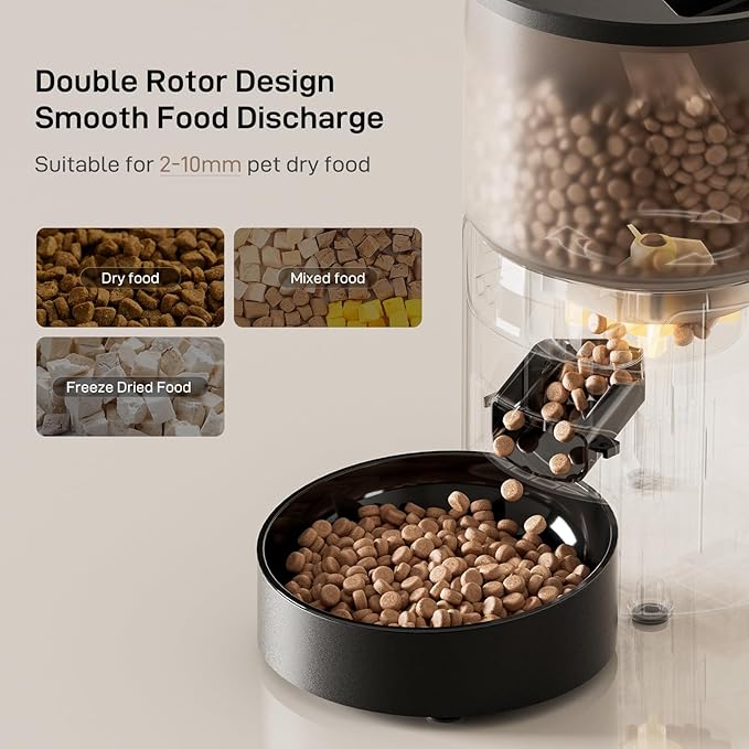 Automatic Cat Feeder: 3L Auto Food Dispenser with Timed Feeding| 6 Meal Programmable& 1-20 Portion Precise Control- Easy to Clean & Setup for Cat Indoor| Desiccant Bag Keep Food Fresh-Mewly Pet