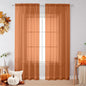 OVZME Sheer Orange Curtains 84 inch Length 2 Panels Set, Airy Soft-Touching Rod Pocket Voile Drapes for Living Room/Bedroom, Each 42" W x 84" L