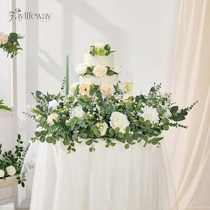 240 Pcs 4 Kinds Mixed Faux Eucalyptus Stems, Baby Breath Flowers Artificial Bulk with Greenery Stems for DIY Bouquets Wedding Home Floral Greenery Decor