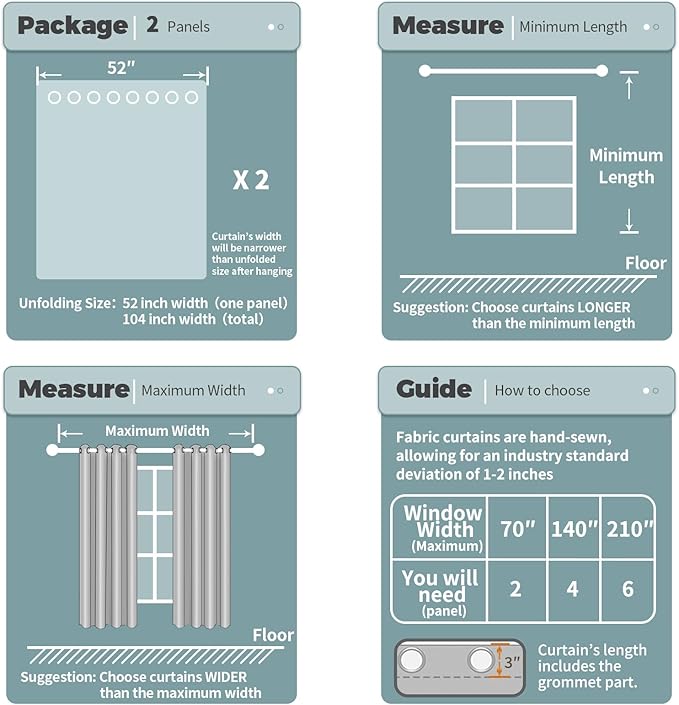 BGment Room Darkening Curtains 72 Inches Long - Grommet Thermal Insulated Drapes Window Treatment Curtains for Bedroom, 2 Panels, 52 x 72 Inch, Sky Blue
