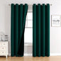 ChrisDowa 100% Blackout Curtains 80 inch Long for Bedroom with Black Liner, 2 Thick Layers Total Blackout Thermal Insulated Grommet Window Curtains 2 Panels Set (Forest Green, 52 x 80 Inch)