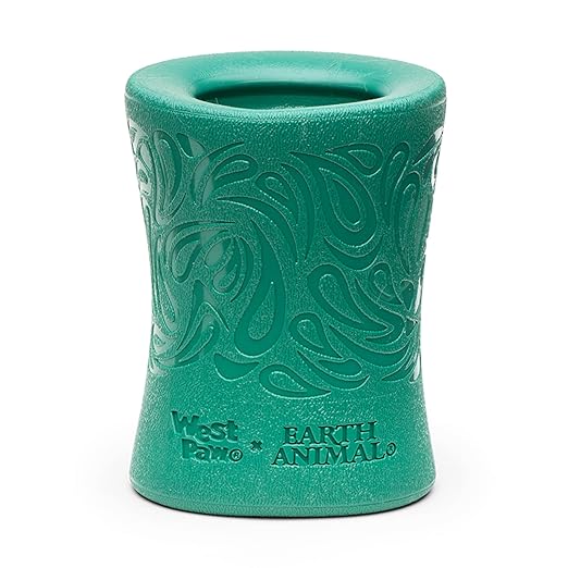 WEST PAW Funnl Dog Chew Toy - Interactive Treat Toys for Dogs - Toy Fillable with Earth Animal No-Hide Chews - Large 4.25" Kelp | Made in USA-Mewly Pet