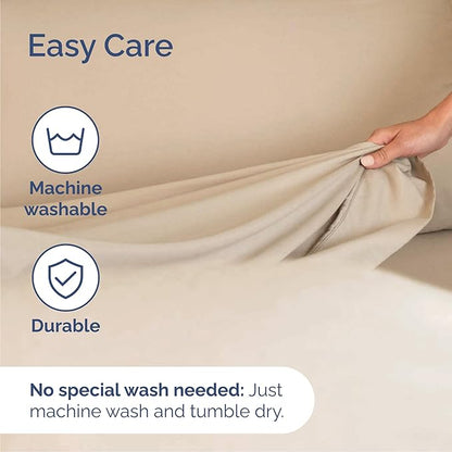 Cal King Sheets Set 6 Piece - Includes 4 Pillowcases - Bed Sheets Cal King Size - Soft Hotel Luxury Bedding - Cooling, Comfy & Breathable - 1 Flat & 1 Fitted & 4 Pillowcases w/ Deep Pockets - Cream