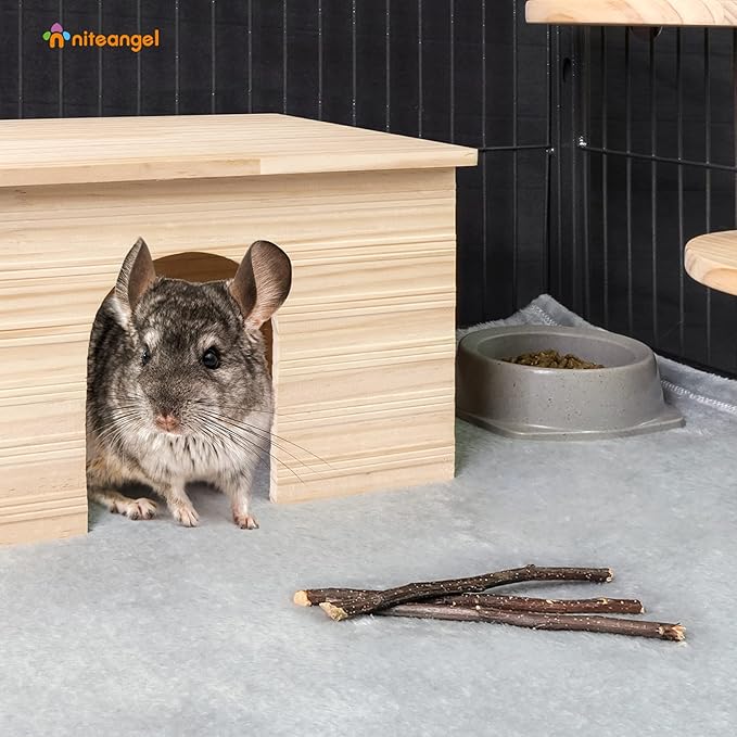 Niteangel Apple Sticks Natural Chew Toys for Rabbits, Chinchilla, Guinea Pigs, Hamsters and Other Small Animals (Apple Twig)-Mewly Pet