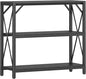 Homeiju Console Table 31.5" Width, 3-Tier Entryway Table with Storage, Industrial Sofa Table with Open Shelves, Foyer Tables for Entryway, Hallway, Kitchen, Living Room and Bedroom, Black