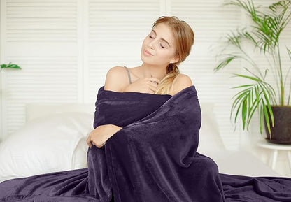 Utopia Bedding Fleece Blanket Twin Size Purple 300GSM Luxury Anti-Static Fuzzy Soft Microfiber Bed Blanket (60x80 Inch)