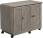 Sauder Craft Cart Storage Cabinet, Rolling Sewing Table with Expandable Top, Mystic Oak