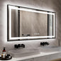 Bathroom Mirrors with Lights, 55x28 Inch Black Framed Gradient Front and Backlit LED Vanity Mirror, 3 Colors Dimmable CRI>90, IP54 Enhanced Anti-Fog Smart Mirror