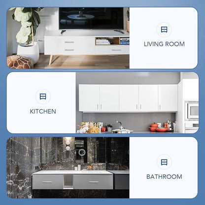Ravinte 3 Pack Brushed Nickel Kitchen Cabinet Handles 4 Inch Cabinet Pulls Square Kitchen Hardware for Cabinet Drawer Pulls Drawer Handles Come with Screwdriver