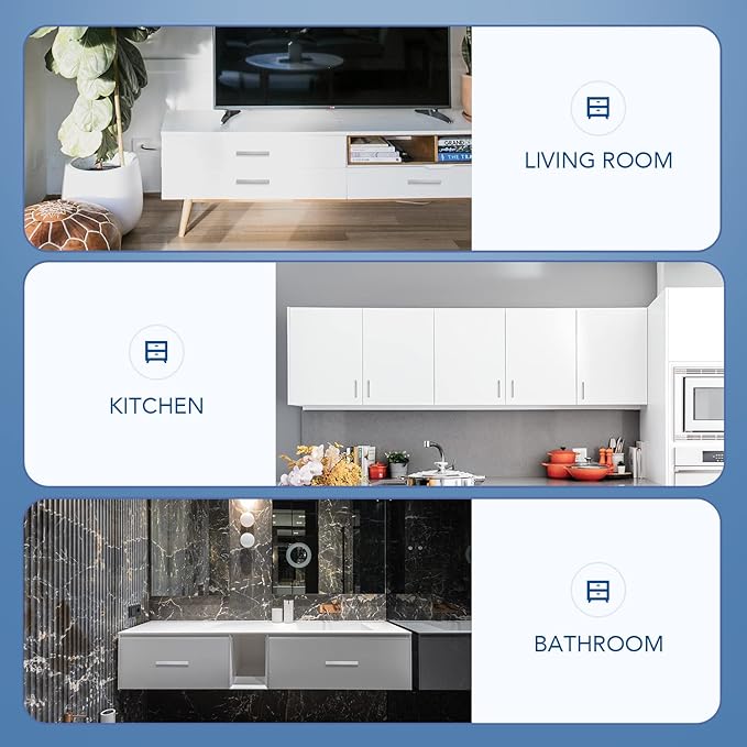 Ravinte 10 Pack Brushed Nickel Kitchen Cabinet Handles 4 Inch Cabinet Pulls Square Kitchen Hardware for Cabinet Drawer Pulls Drawer Handles Come with Screwdriver