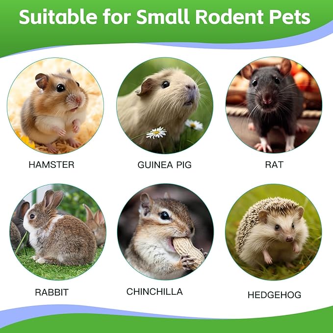 WDEFUN 21-Piece Natural Small Pet Chew Toys Set for Rabbits, Hamsters & Organic Grass Mat, Hay Sticks, Loofah Slices, Wooden Chews & More for Dental Health & Boredom Relief-Mewly Pet