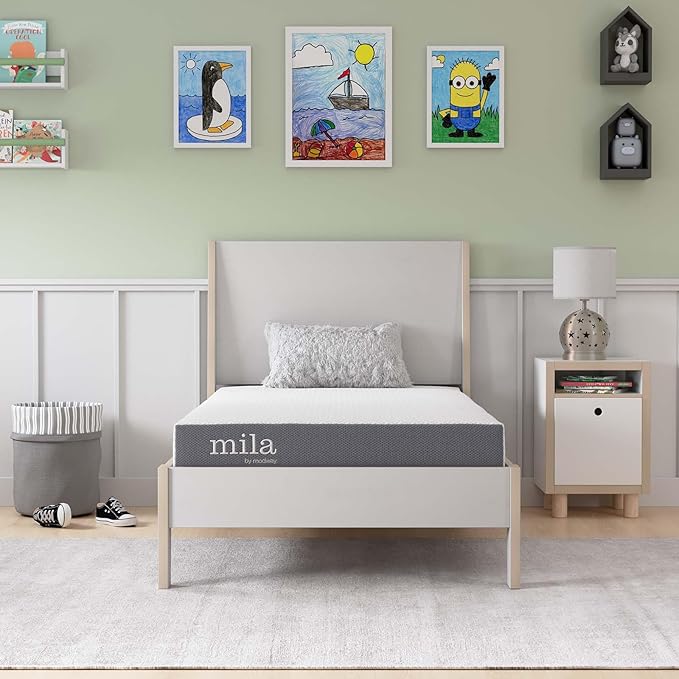 Modway Mila 6” Twin Mattress - Firm 6 Inch Twin Mattress - 10-Year Warranty ,White
