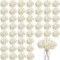 100PCS Artificial Hydrangea Flowers, Fake Flowers Silk Hydrangea Full Flowers Heads with Stems for Wedding Home Party Shop Baby Shower Decor (Ivory Pink)