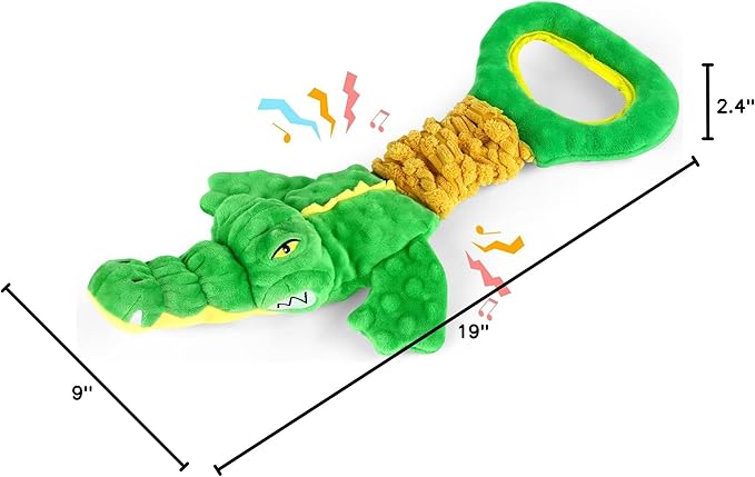Large Dog Toys, Plush Squeaky Dog Toy with Crinkle Paper and Tug of War Handle, Interactive Puppy Toys for Small, Medium and Large Dogs-Mewly Pet