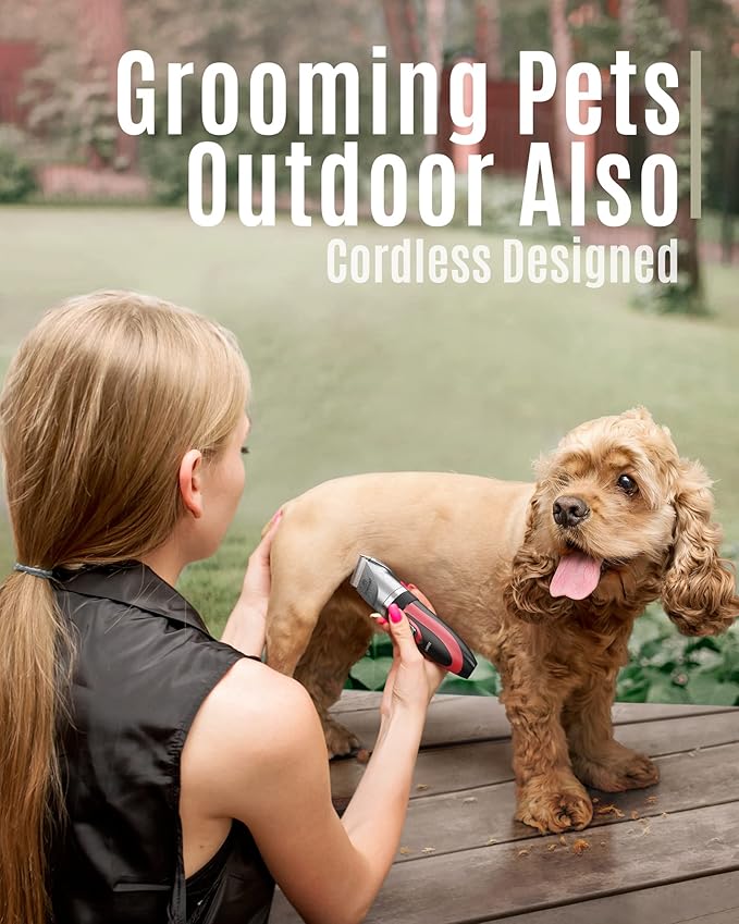 oneisall Dog Shaver Clippers Low Noise Rechargeable Cordless Electric Quiet Hair Clippers Set for Dogs Cats Pets-Mewly Pet
