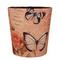 10L/2.64 Gallon Trash Can, Decorative Waste Basket, PU Leather Waste Paper Basket, Waterproof Garbage Can for Bathroom, Bedroom, Office, Kitchen and Living Room - Butterfly and Rose