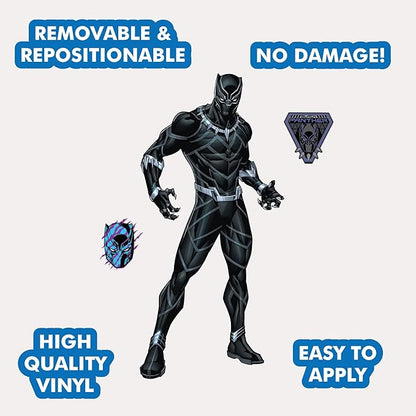 Wall Palz Marvel Black Panther Wall Decal - 29" Augmented Reality Black Panther Bedroom Decor Peel and Stick Vinyl Wall Stickers