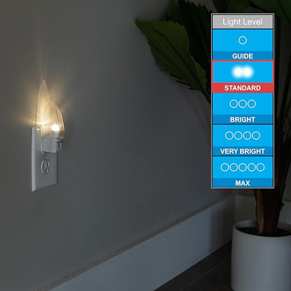 Lights by Night LED Night Light, Plug-in, Manual on/off , Warm White, UL-Certified, Energy Efficient, Ideal Nightlight for Bedroom, Bathroom, Nursery, Hallway, Kitchen, 11140