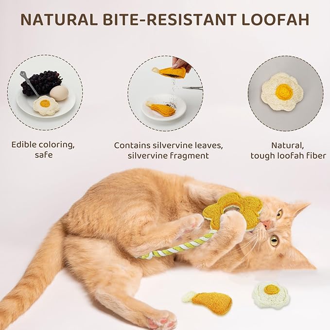 Catnip for Cats,Interactive Silvervine Sticks for Cats, Loofah Chew Cat Toys for Indoor Cats & Kitten Teething Toys & Cat Chew Toy,6 Pack-Mewly Pet