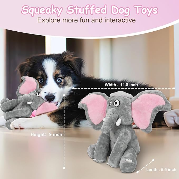 Plush Large Dog Toys with Squeaker and Crinkle Paper, Interactive Puppy Chew and Teeth Cleaning Toy, Pet Toys for Small, Medium and Large Dogs-Mewly Pet