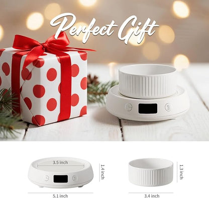 Wax Melt Warmer 3-in-1 Candle Warmer, Electric Scented Wax Melter Fragrance Wax Cube Burner for Home Bedroom Office, 8H Auto Shut Off 3 Temperature Setting (White)