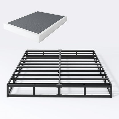 Cal King Box Spring 7 Inch California King Size Box Springs, 3000lbs Heavy Duty Metal Mattress Foundation with Easy Clean Cover, No Noise, Easy Assembly