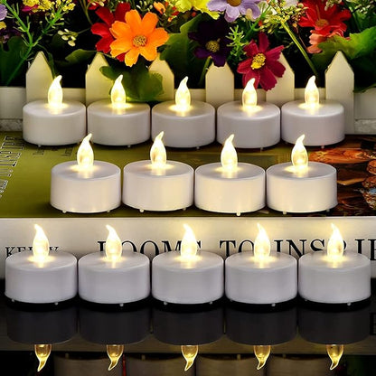LED Tea Lights Candles- 100PACK Warm White Flameless Candles Realistic and Bright Flickering Long Lasting 200Hours for Holiday Celebration,Party,Home Decoration Warm Yellow,Battery Operated