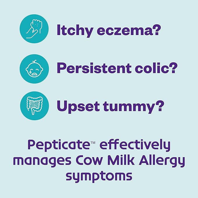 Pepticate Baby Formula, Hypoallergenic Powdered Infant Formula for Cow Milk Allergy, with Omega 3 DHA, ARA, Iron & Prebiotics, 13.2oz (Pack of 4)-Mewly Pet