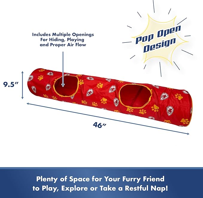 NFL Kansas City Chiefs Cat Tunnel Tube Toy with Plush Football Catnip and Feathers Collapsible Tunnel for Cats to Play, Peek and Hide, Sporty & Fun Cat Tunnel Toy with Team Logo All-Over Design!-Mewly Pet