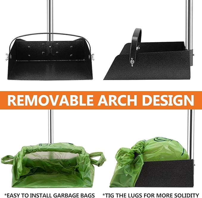 Toozey Dog Pooper Scooper, Extra Large Stainless Steel Tray Long 54" Handle, Easy Cleanup for All Dog Sizes, Includes 20 Bags-Mewly Pet