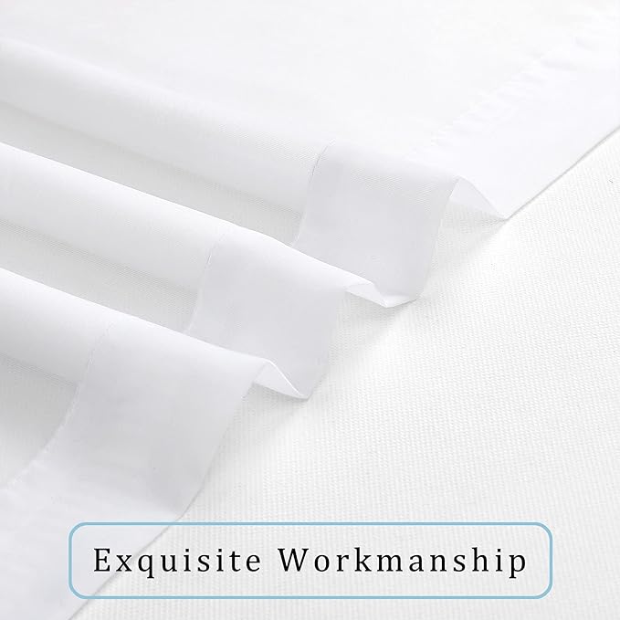 OWENIE Short Sheer Curtains 30 Inches 2 Panels Set, Kitchen Curtains Tiers Light Filtering Rod Pocket Cafe Curtain for Bathroom Small Half Window, 42 in W x 30 in L, White