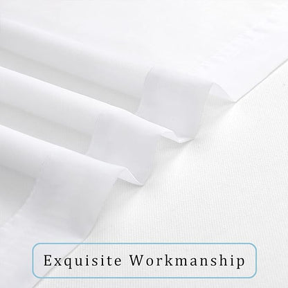 OWENIE White Sheer Curtains 96 Inches Long, Elegant Sheer Curtains for Bedroom, Window Voile Sheer Curtain Panels/Drapes/Treatment for Living Room, 2Pcs, Each 42" W x 96" L
