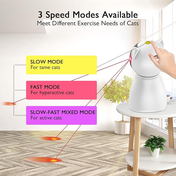 Cat Toys [2025 Newly Upgraded] Real Random Trajectory Rechargeable Motion Activated Cat Laser Toy Automatic,Interactive Cat Toys for Indoor Cats/Kitten/Dogs-Mewly Pet