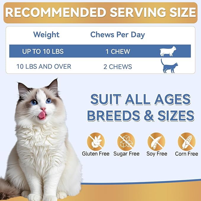 Flea and Tick Prevention for Cats, 200 Soft Chews for Fleas Treatment for Cats, Natural Cat Oral Flea Chewables Support Supplement, Flea and Tick Chews for All Breeds & Sizes-Mewly Pet