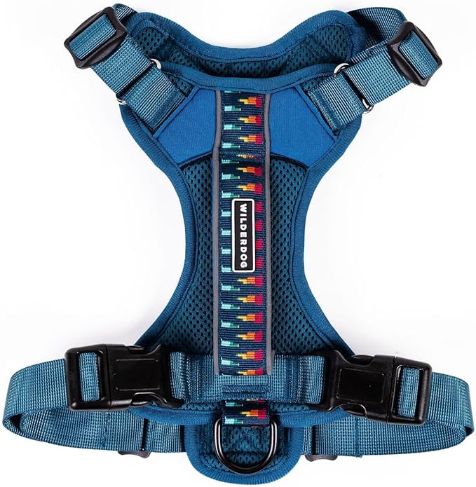 Wilderdog Lightweight Dog Harness with Reflective Straps - Medium - Pacific Blue-Mewly Pet
