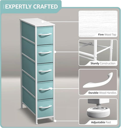 Sorbus Kids Dresser with 5 Drawers - Storage Unit Organizer Chest for Clothes - Bedroom, Kids Room, Nursery, & Closet