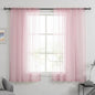 HUTO Light Pale Baby Pink Sheer Curtains 63 Inch Length for Girls Bedroom Rod Pocket Window Transparent Voile Drapes Curtains for Kids Room Living Room 2 Panels 52x63 Inches Long