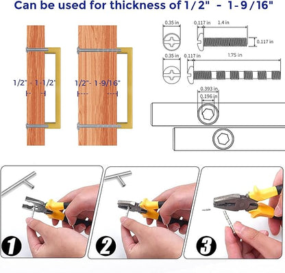 Ravinte 10 Pack Solid Gold Kitchen Cabinet Handles Slim Drawer Pulls with 5 Inch Hole Center Square Bar Cupboard Hardware