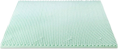 Best Price Mattress 2 Inch Egg Crate Memory Foam Mattress Topper with Calming Aloe Infusion, CertiPUR-US Certified, King,Green
