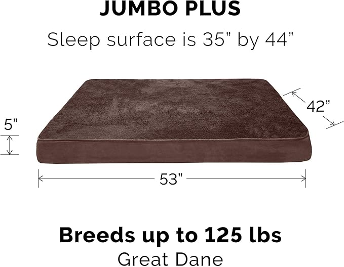 Furhaven Orthopedic Dog Bed for Large Dogs w/ Removable Bolsters & Washable Cover, For Dogs Up to 125 lbs - Quilted Sofa - Toasted Brown, Jumbo Plus/XXL-Mewly Pet