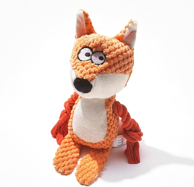 Nana Petit Fox Squeaky Dog Toys for Small & Medium Dogs – Plush Chew Toy, Interactive Puppy Teething Toys for Aggressive Chewers, Cute Stuffed Animal for Play, Training & Indoor Fun-Mewly Pet