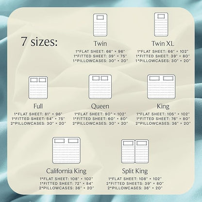 LuxClub 4 PC Queen Sheet Set, Queen Size, Deep Pockets Wrinkle Free Cooling Bed Sheets Machine Washable Hotel Bedding Silky Soft - Aqua Queen