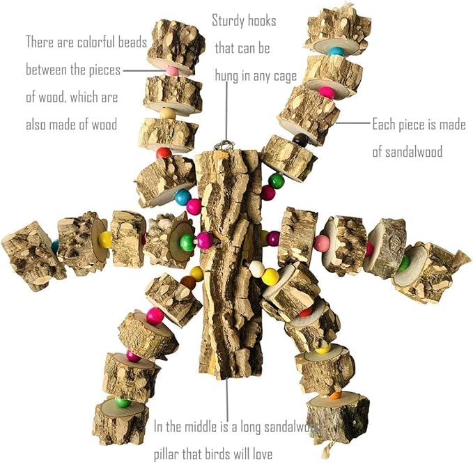 PINVNBY Macaw Toys, Extra Large Parrot Toys, Natural Wood Bird Chewing Toys for Large Birds Parrots African Grey Macaws Cockatoos Parkeets Eclectus Amazon Parrots-Mewly Pet