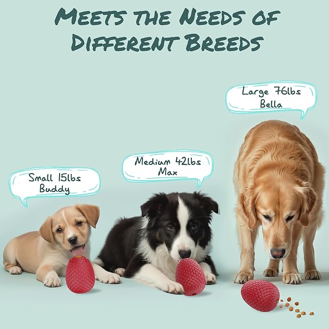 Enrichment Frozen Treat Toy for Dogs - 2-in-1 Dog Licking Toy & Dispensing Dog Puzzle Toy, Fillable Rubber Interactive Toy, Keeps Them Busy, Reduces Anxiety, Safe & Easy to Clean Red-Mewly Pet