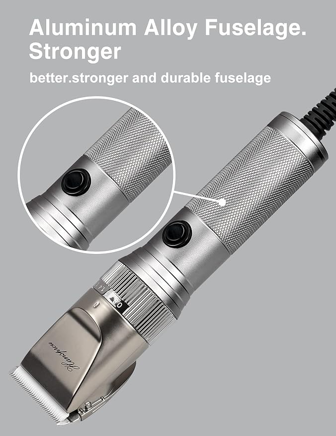 Dog Grooming Clippers High Power Dog Clipper for Thick Heavy Coats Low Noise Plug-in Pet Trimmer Pet Professional Grooming Clippers with Guard Combs Brush for Dogs Cats and Other Animals-Mewly Pet